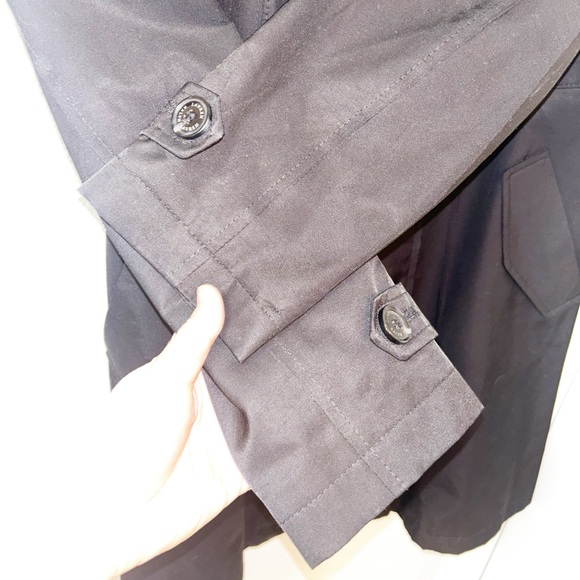LAUREN Ralph Lauren The Split Needle Skirted Classic Black Trench Coat SZ: M - Picture 5 of 16